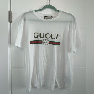 AUTHENTIC Gucci Men's Logo T-shirt White XS